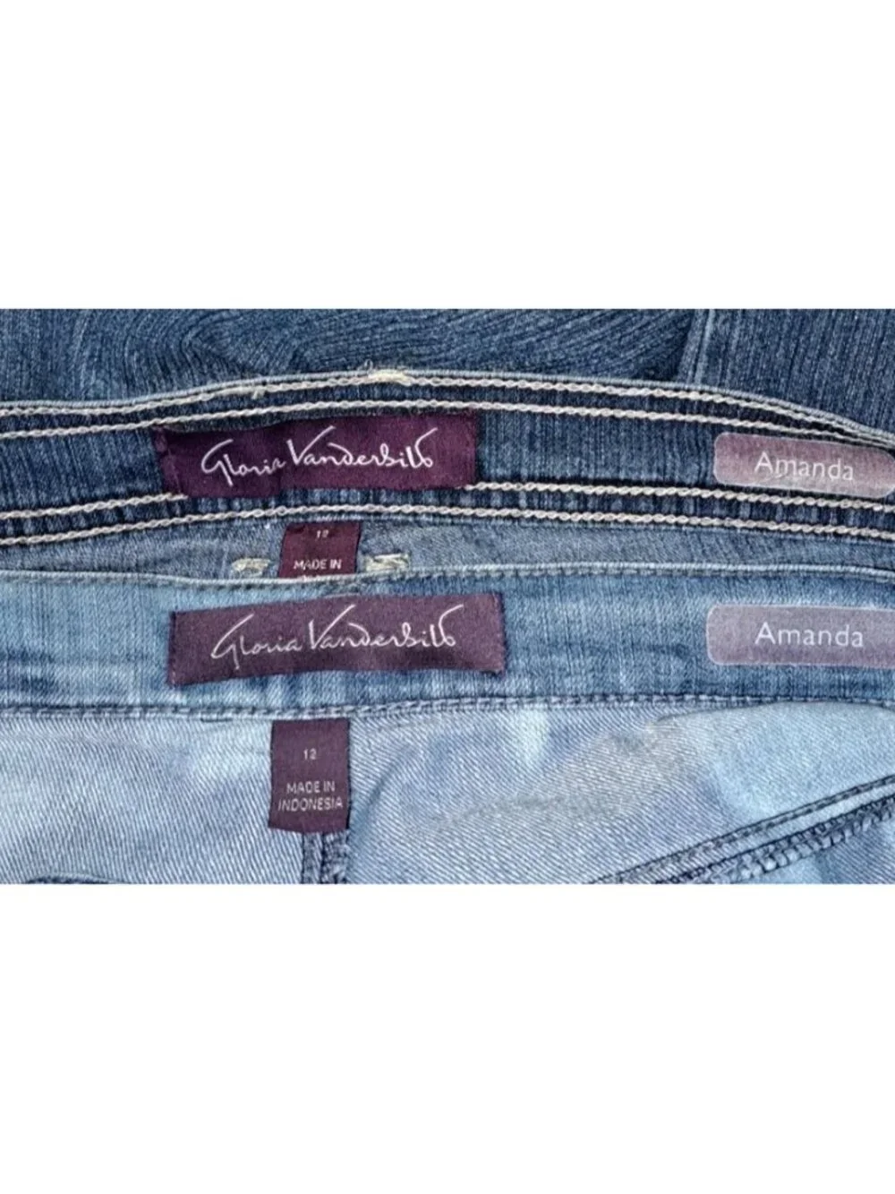 Gloria Vanderbilt Women's Size 12 Blue Amanda Jeans 32X30 Lot Of TWO